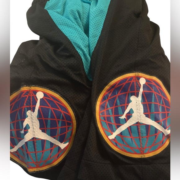 Jordan Black and Teal Athletic Shorts - Picture 3 of 4
